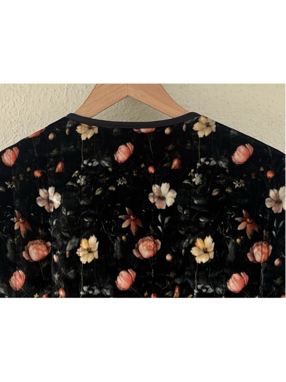 New R13 Padded Gothic Floral Velvet Liner Coat Large Multifloral Black Oversized - Picture 9 of 14